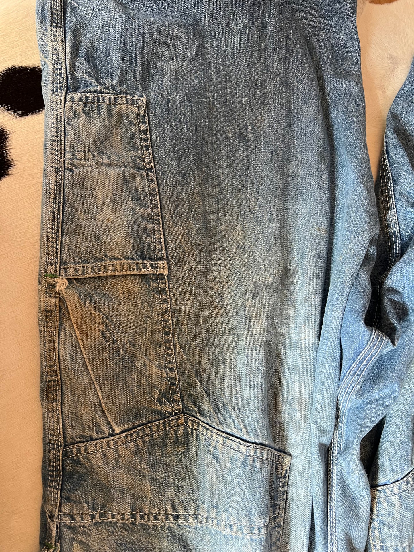 1980s Oshkosh worn in overalls