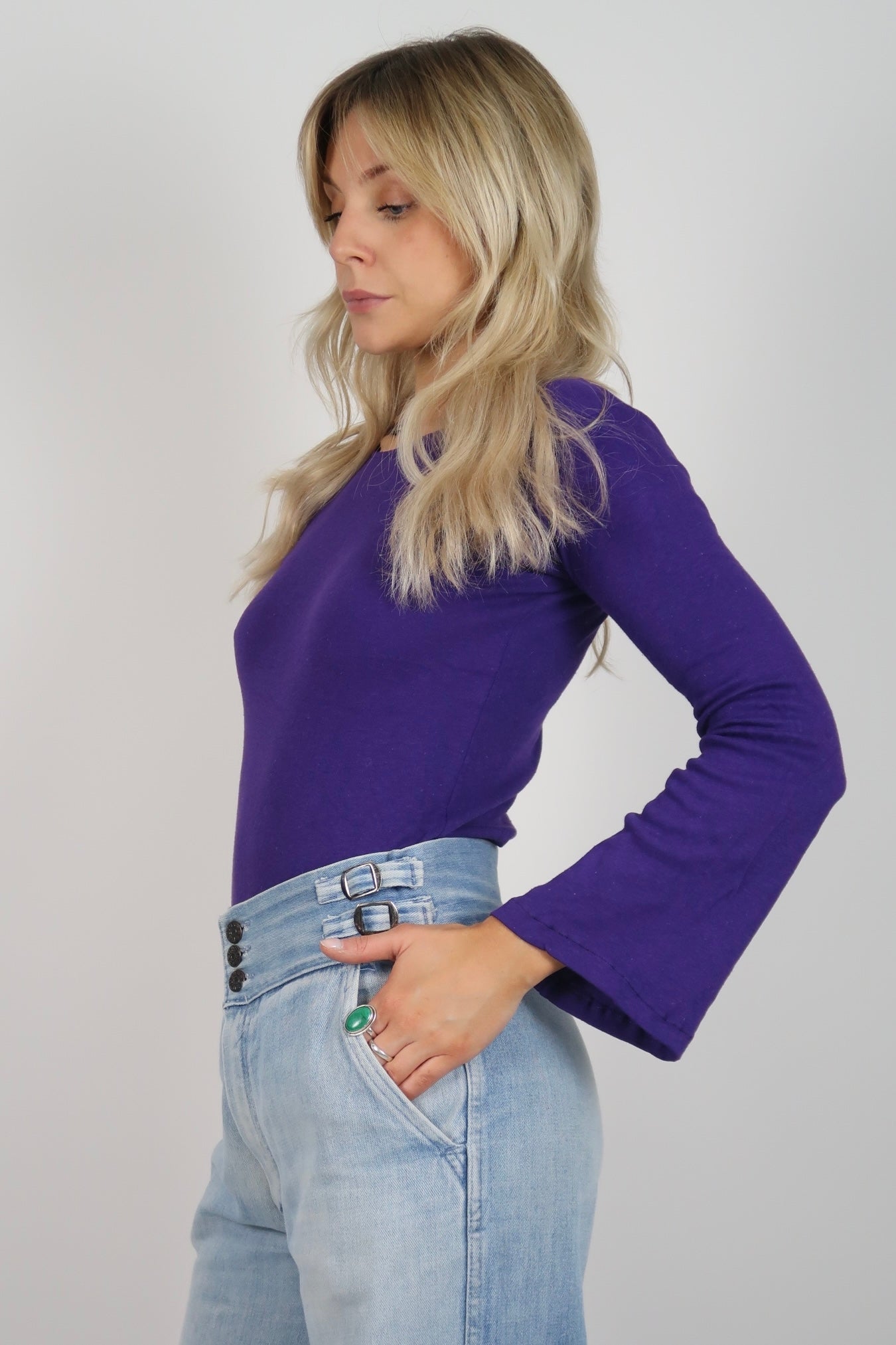 1970s bell sleeve Purple