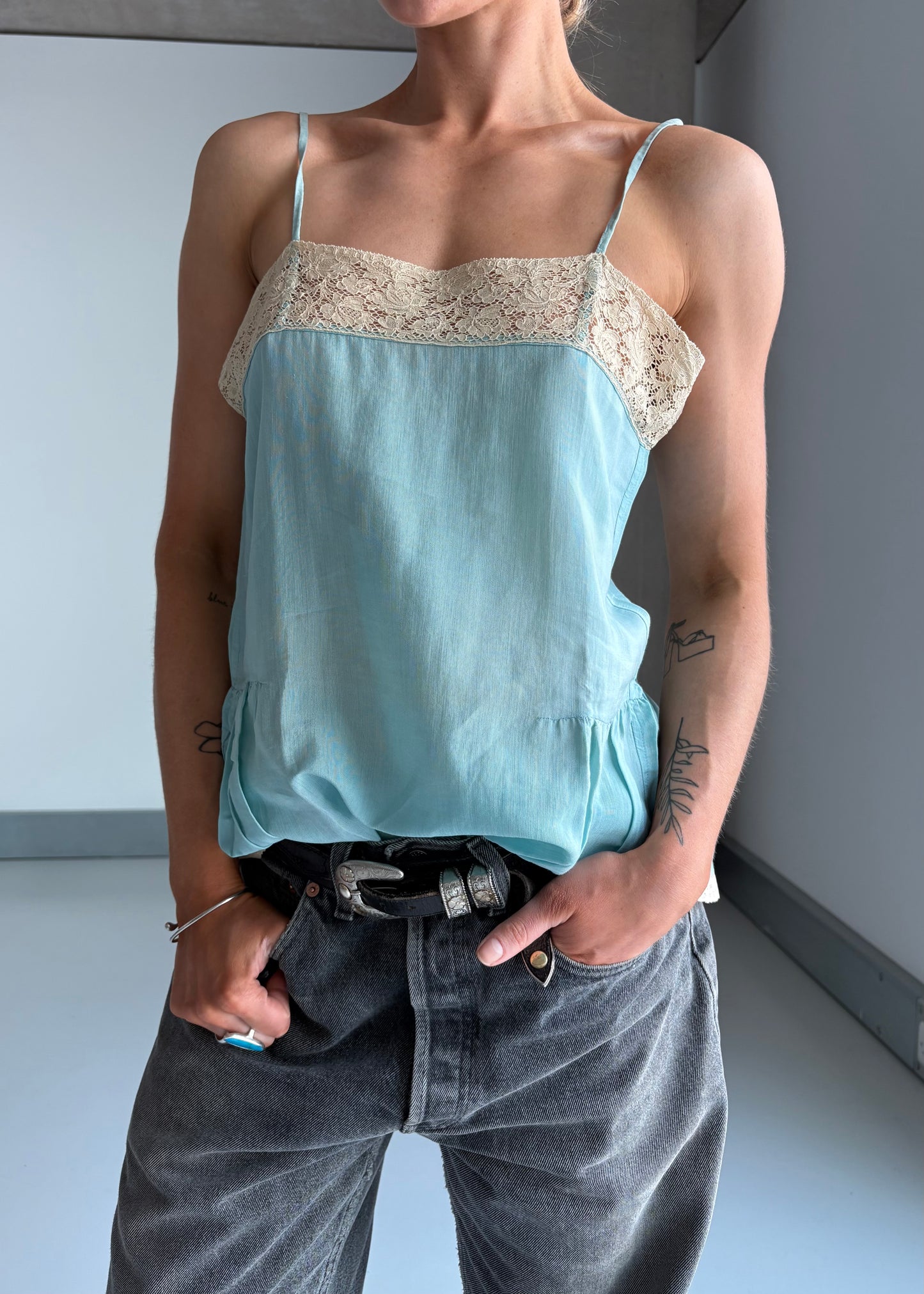ANTIQUE TEDDY SLIP BLUE
