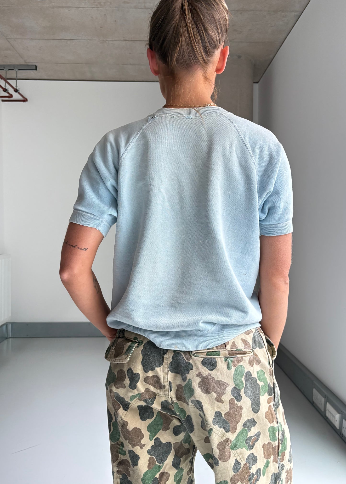1960s powder blue sweatshirt