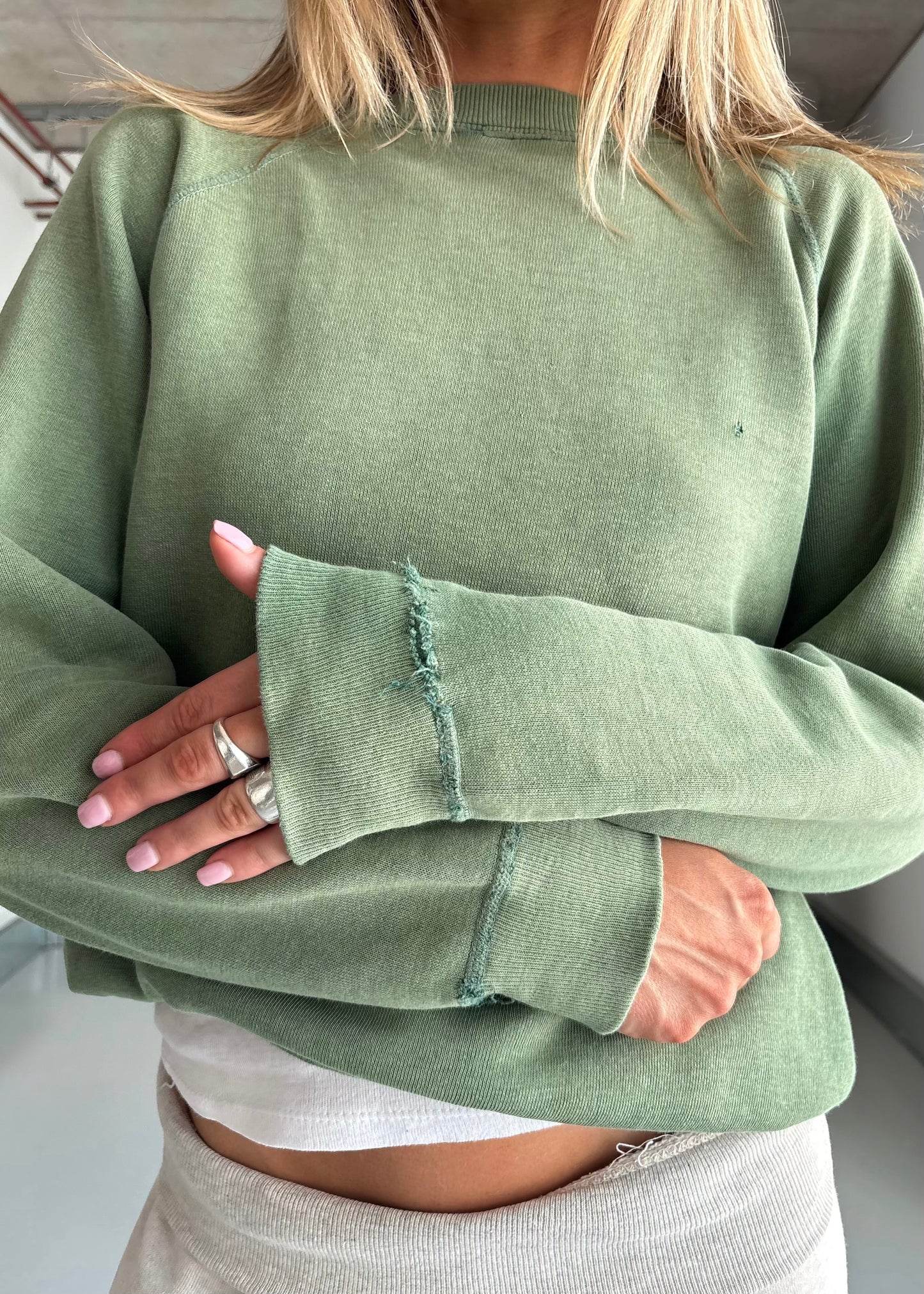 60S FADED GREEN SWEAT