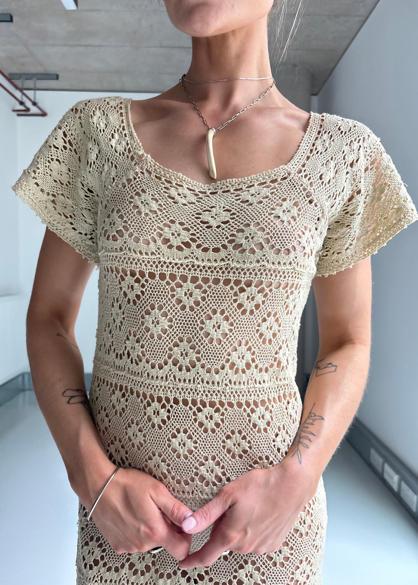 1960s crochet dress