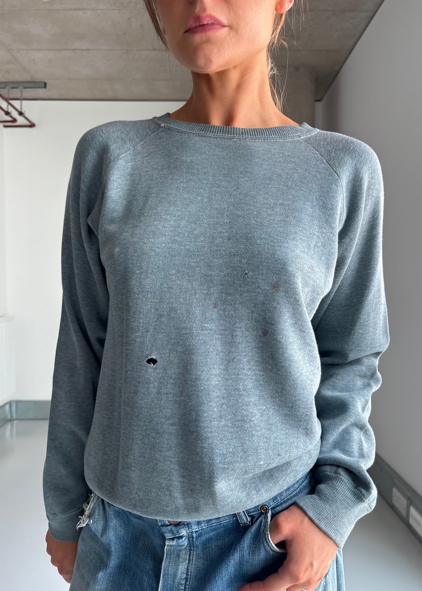 Blue green 70s soft sweatshirt