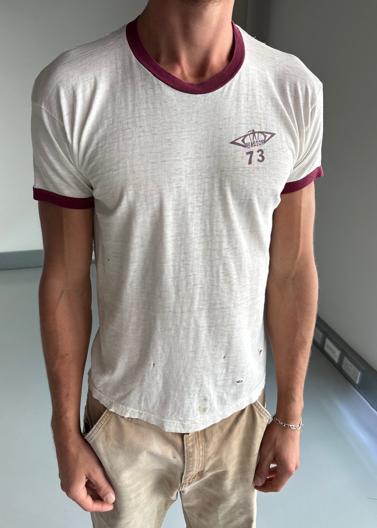 THRASHED 70S RINGER TEE