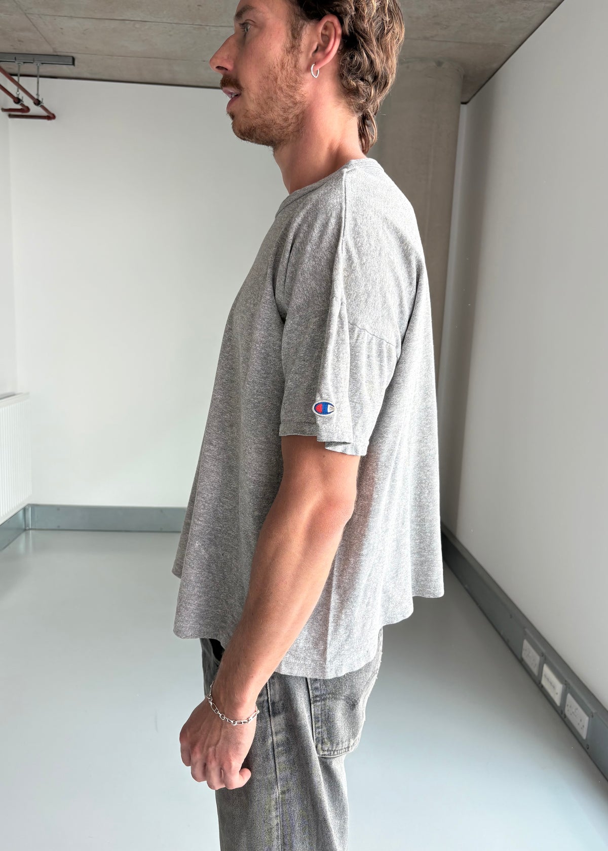 80S BOXY CHAMPION TEE GREY