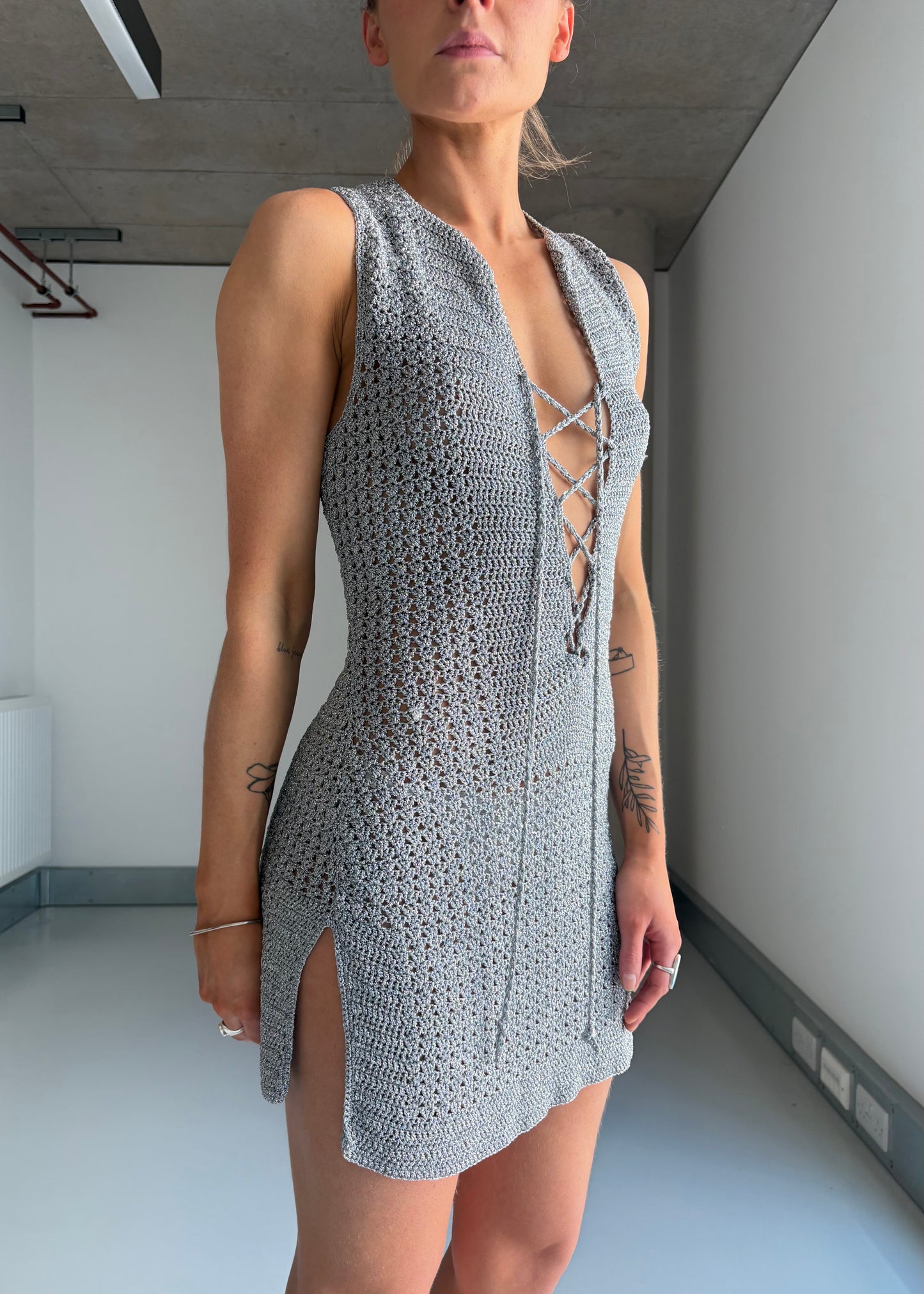 70S LUREX CROCHET DRESS