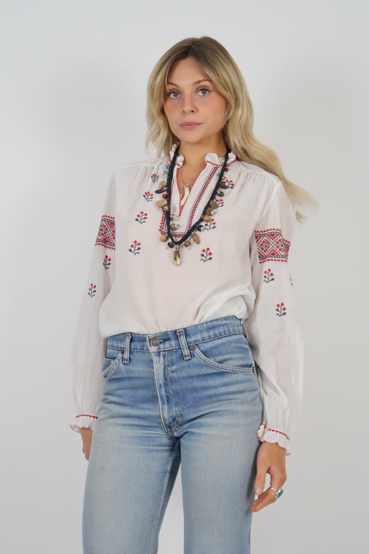 1970s embroidered blouse