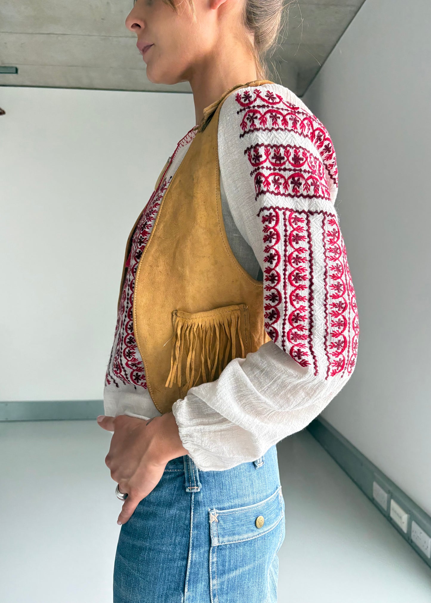 70s leather waistcoat