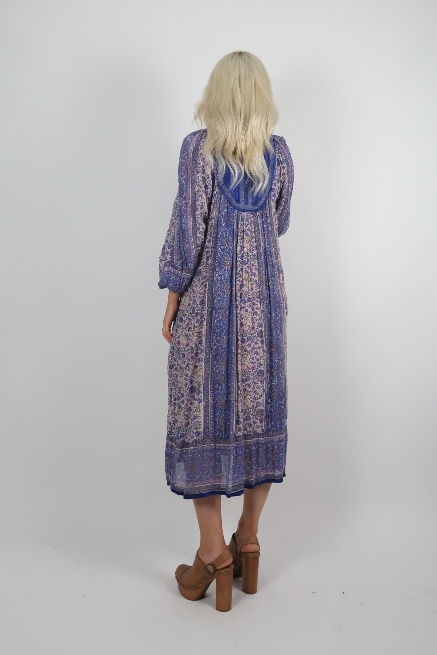 1970s INDIAN BLOCK PRINT MIDI DRESS