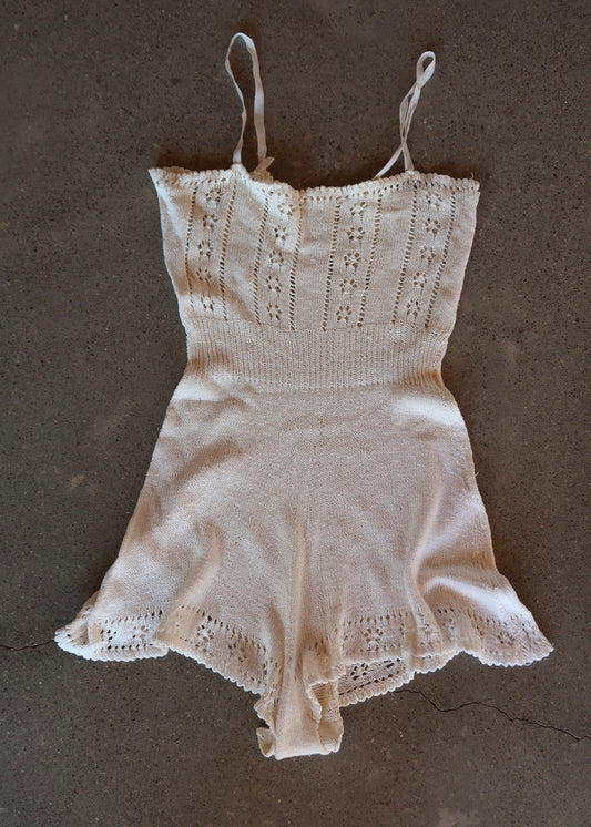 CREAM KNIT PLAYSUIT