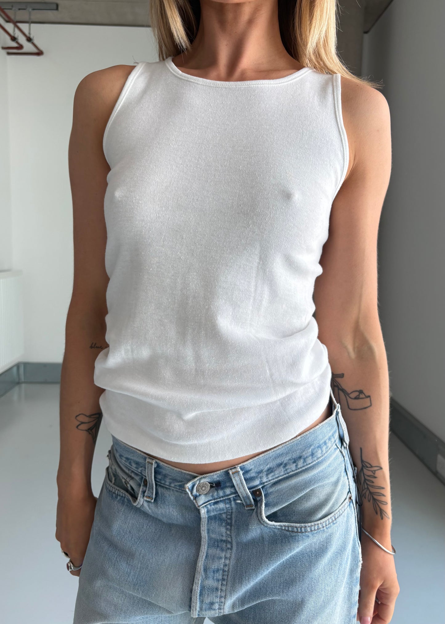 60S COTTON HIGH NECK VEST