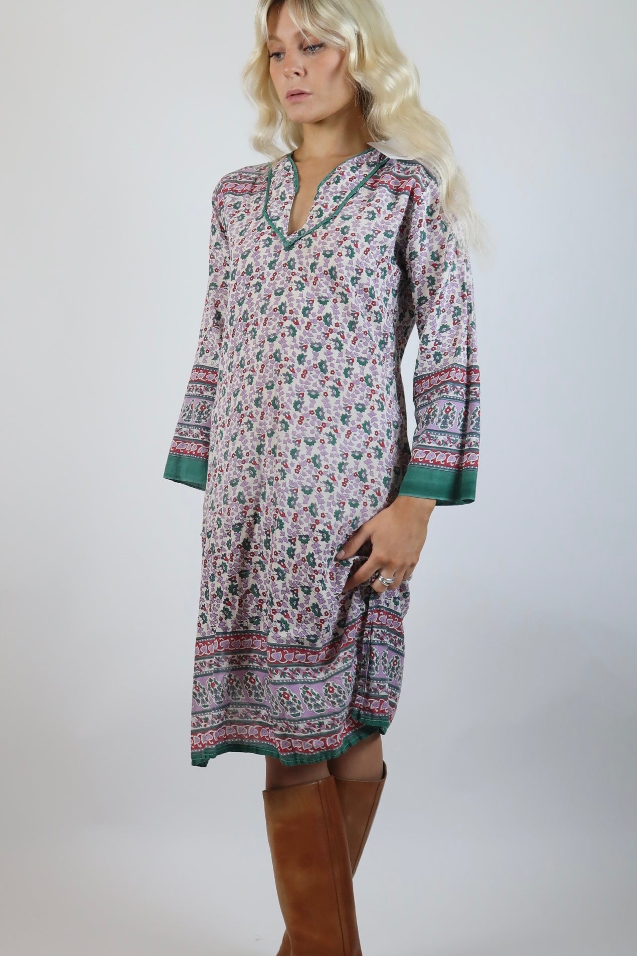 1970s Indian cotton midi dress