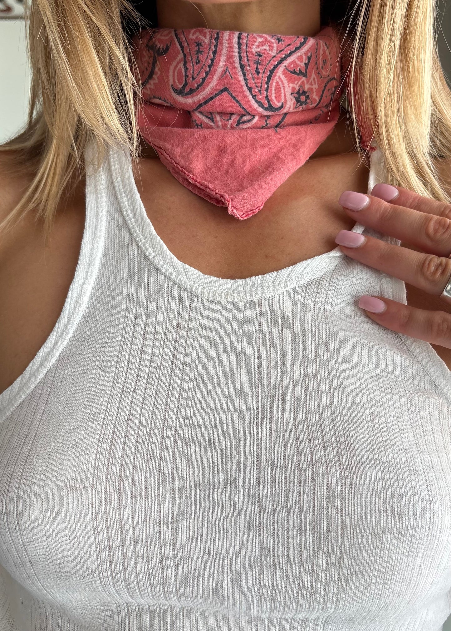 COTTON BANDANA WASHED PINK