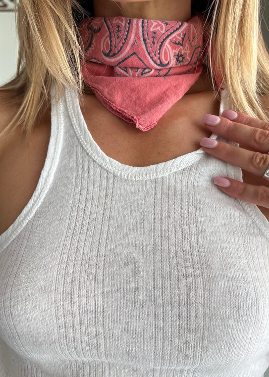 COTTON BANDANA WASHED PINK