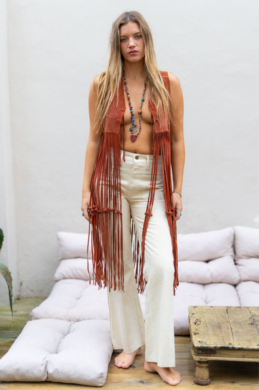 SUEDE FRINGE WAISTCOAT