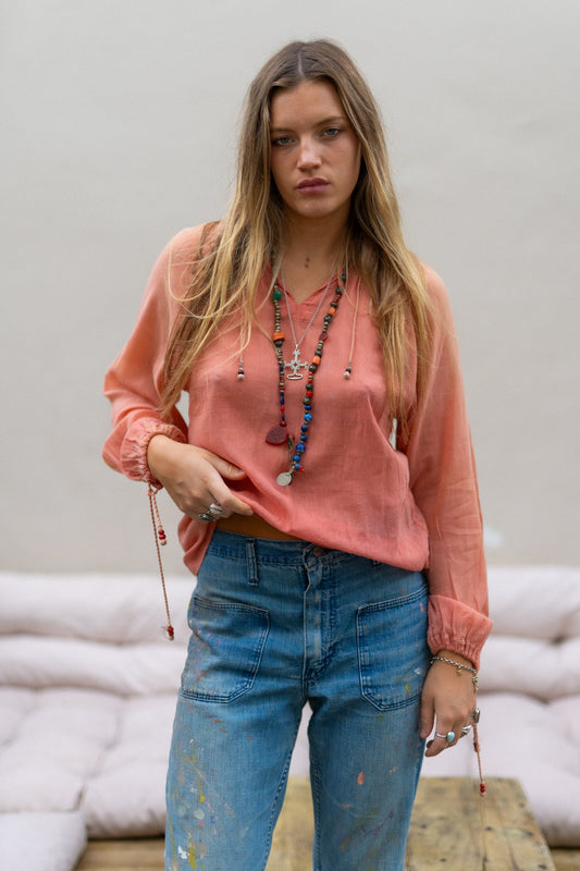 FADED COTTON BLOUSE