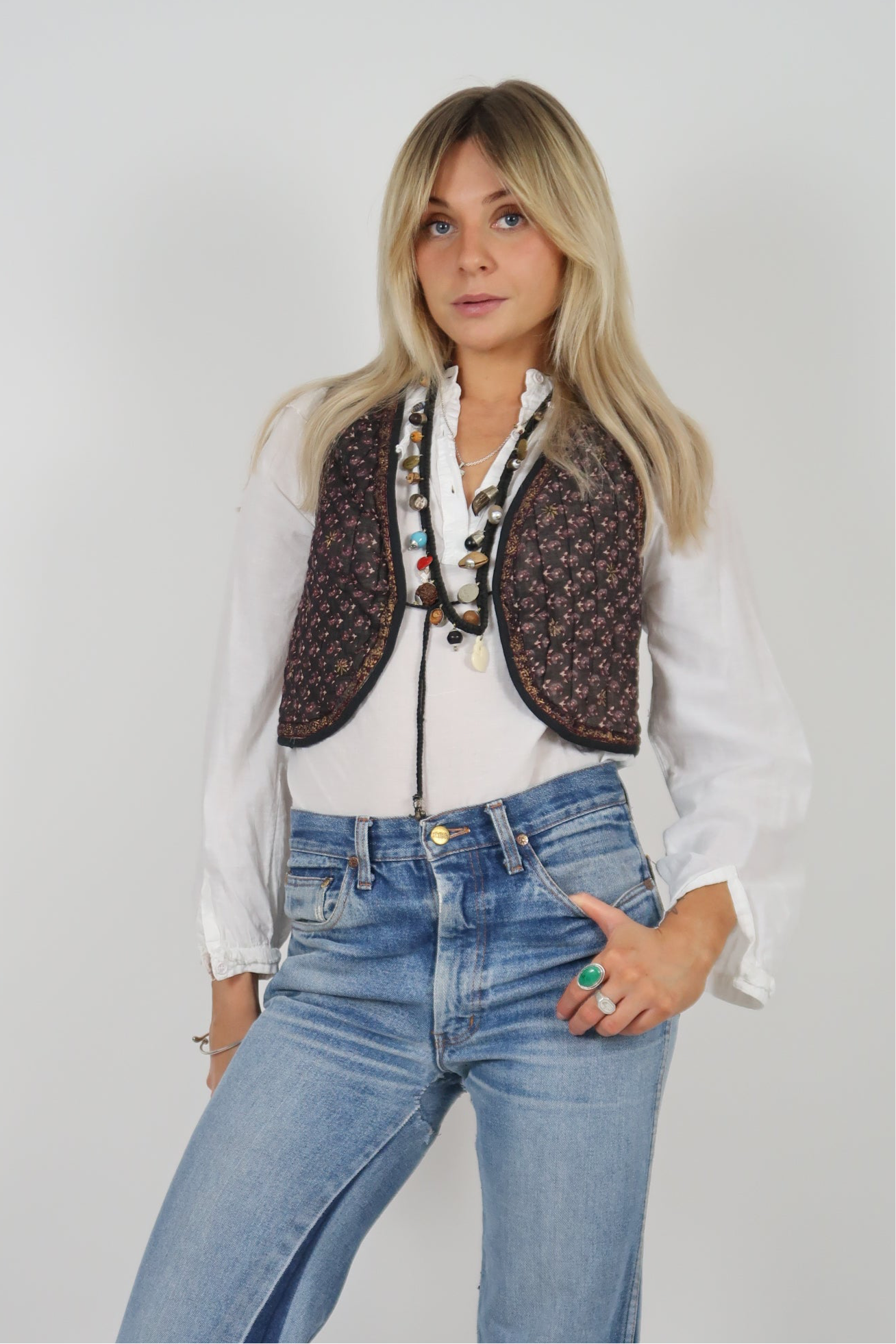 1970s indian quilted waistcoat