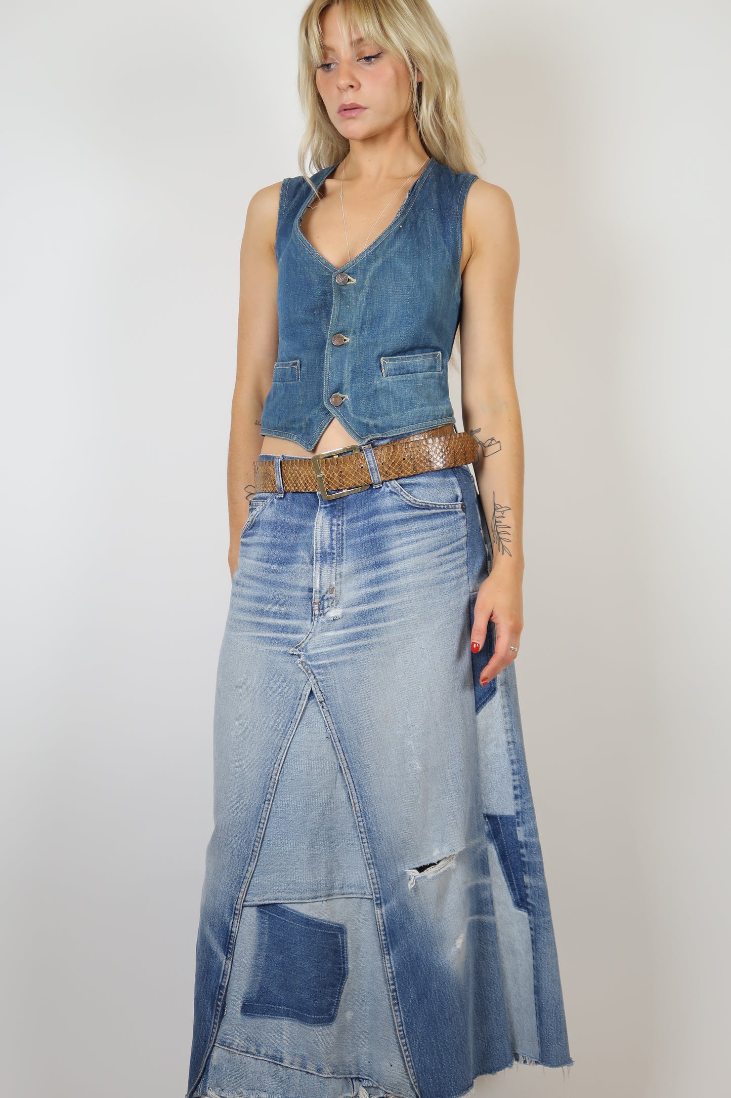 1970s denim waistcoat