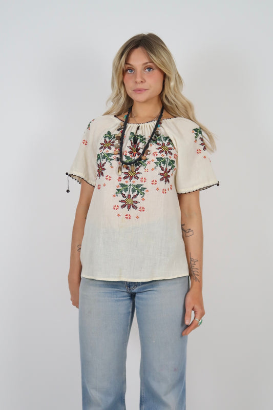 1970s embroidered blouse