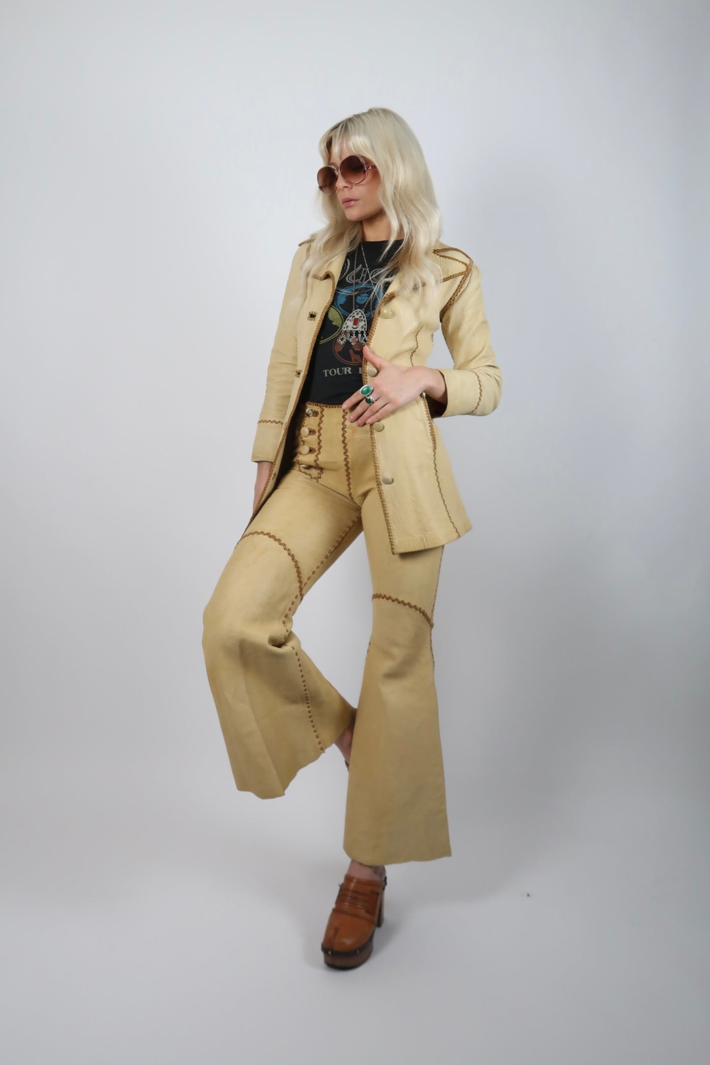 1970s North Beach leather suit