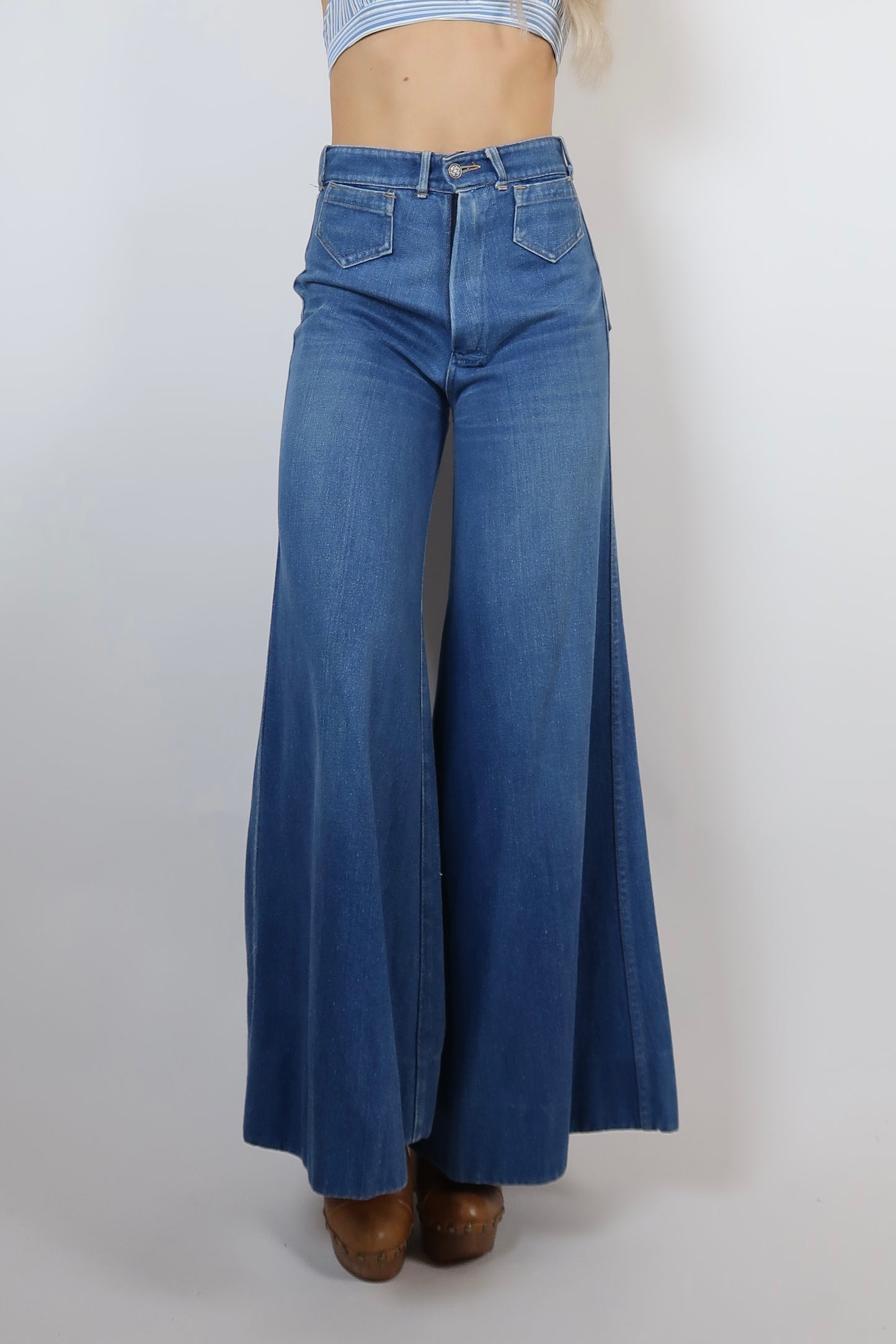 1970s huge bell flare jeans