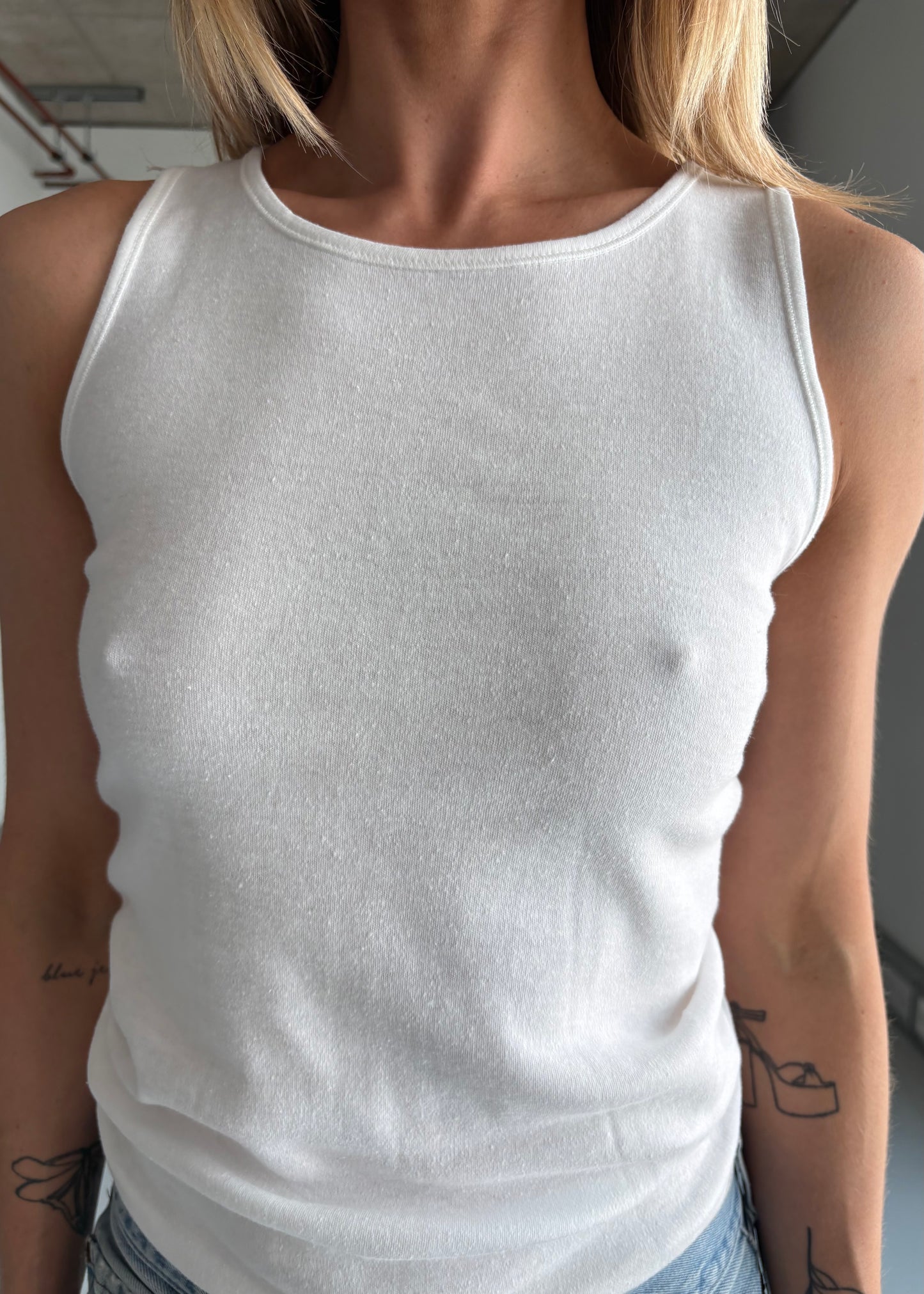 60S COTTON HIGH NECK VEST