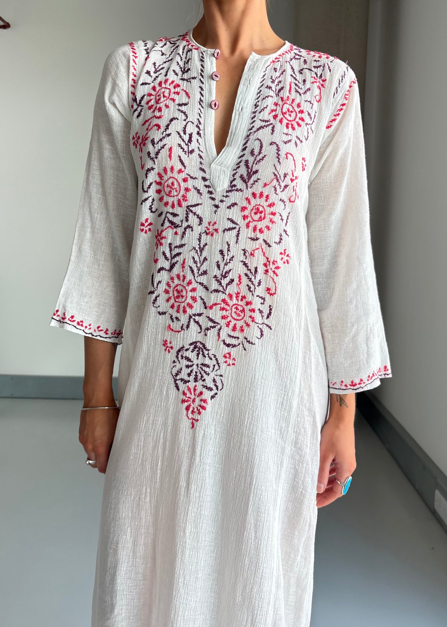 60S EARLY 70S CHEESECLOTH DRESS