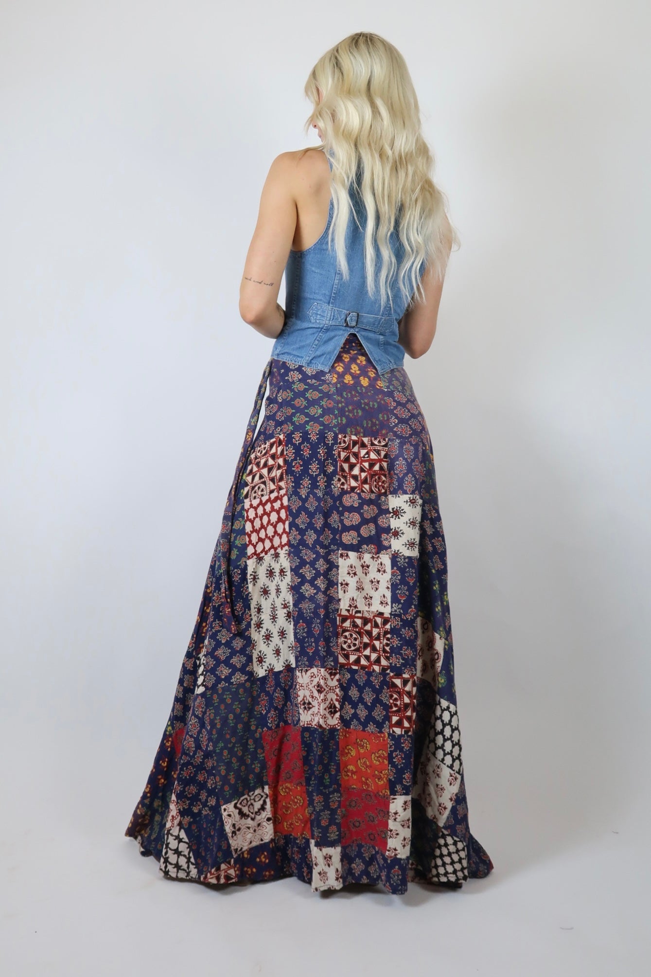 Rare 1960s Indian patchwork maxi skirt