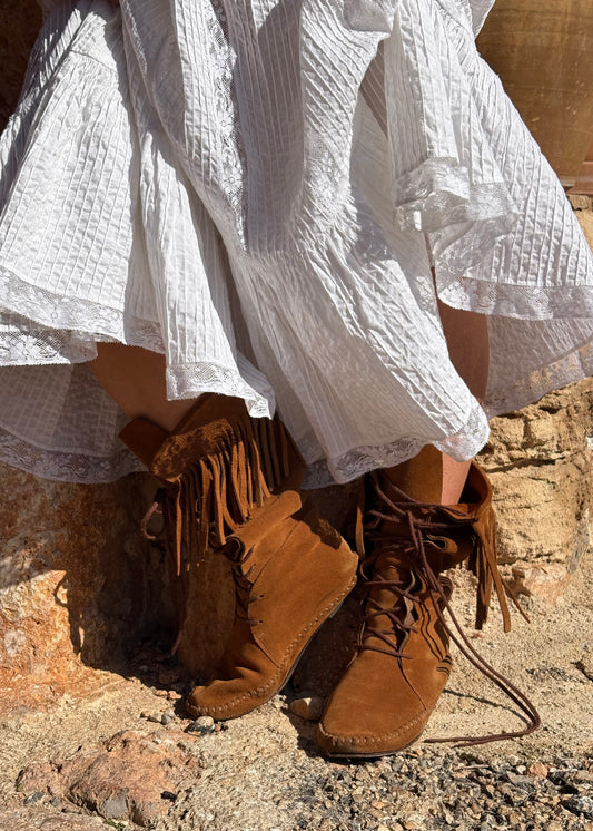 SUEDE MOCCASSIN BOOTS