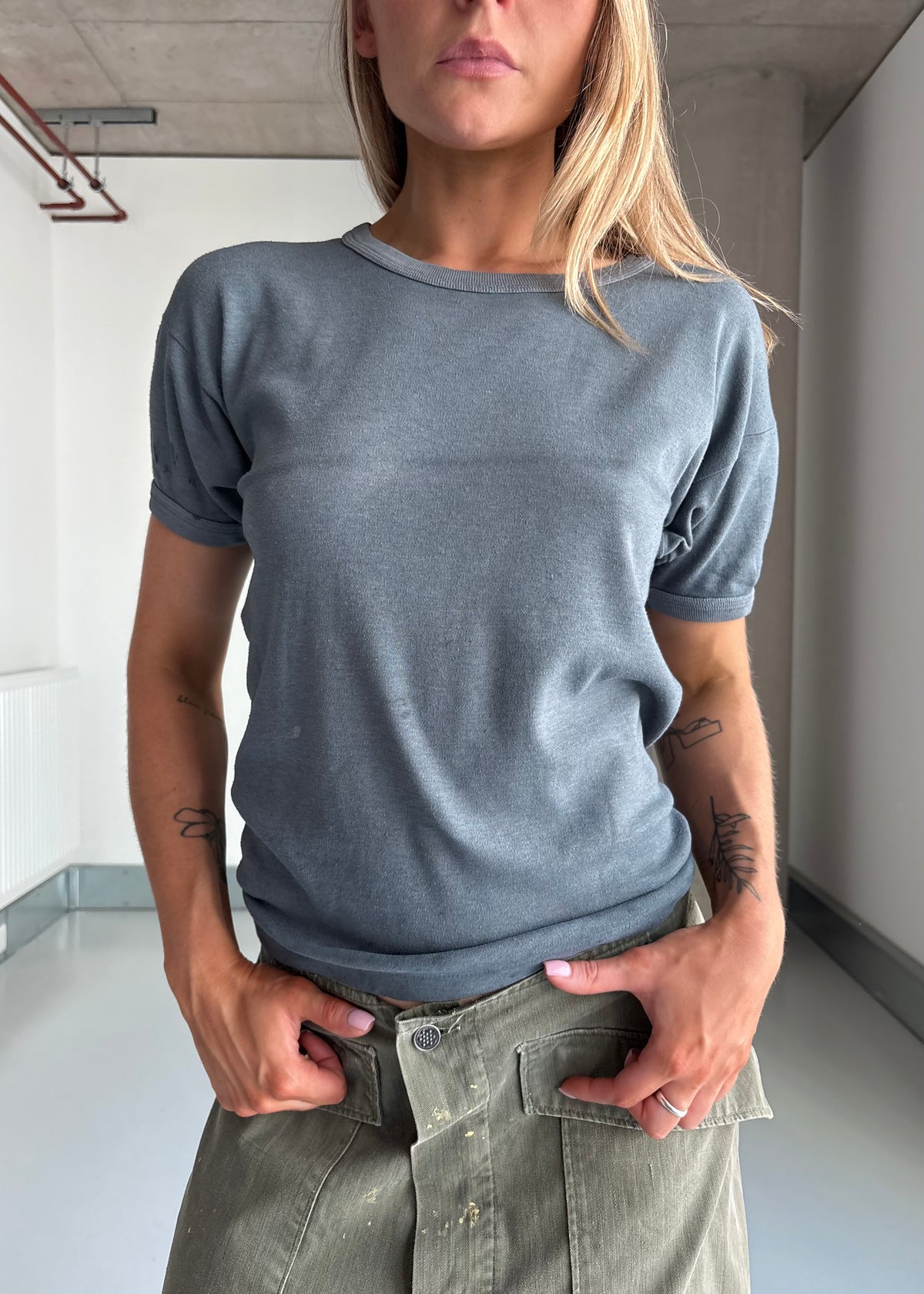 60s black washed ringer tee