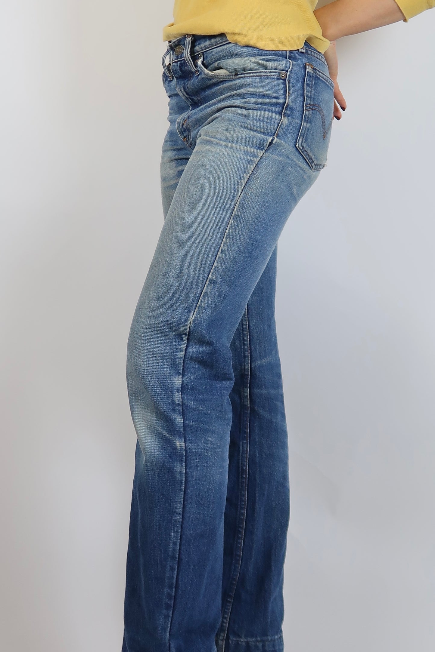 1970s Red tab Levis with patching and fading