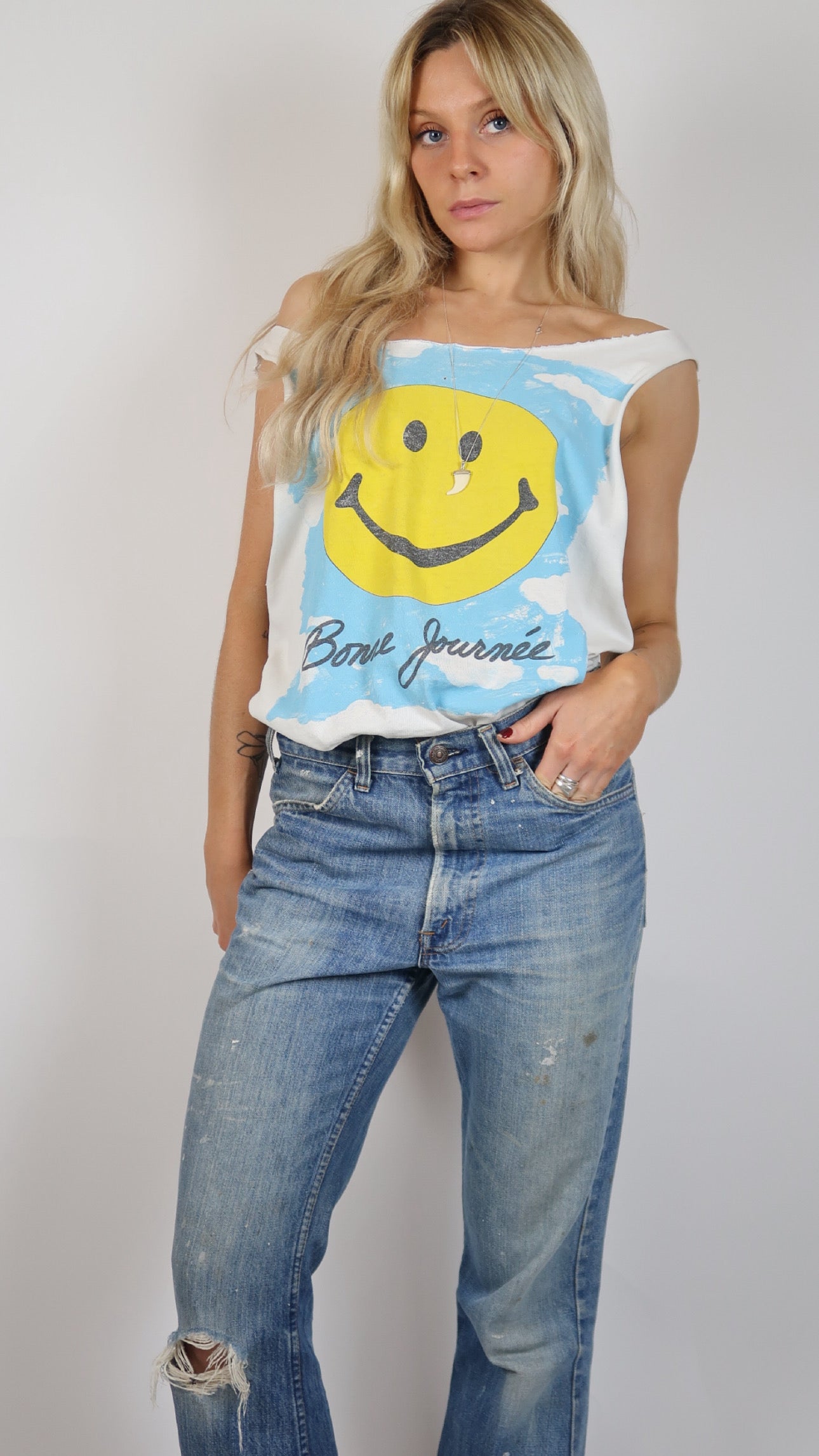 1980s Smiley slashed tank