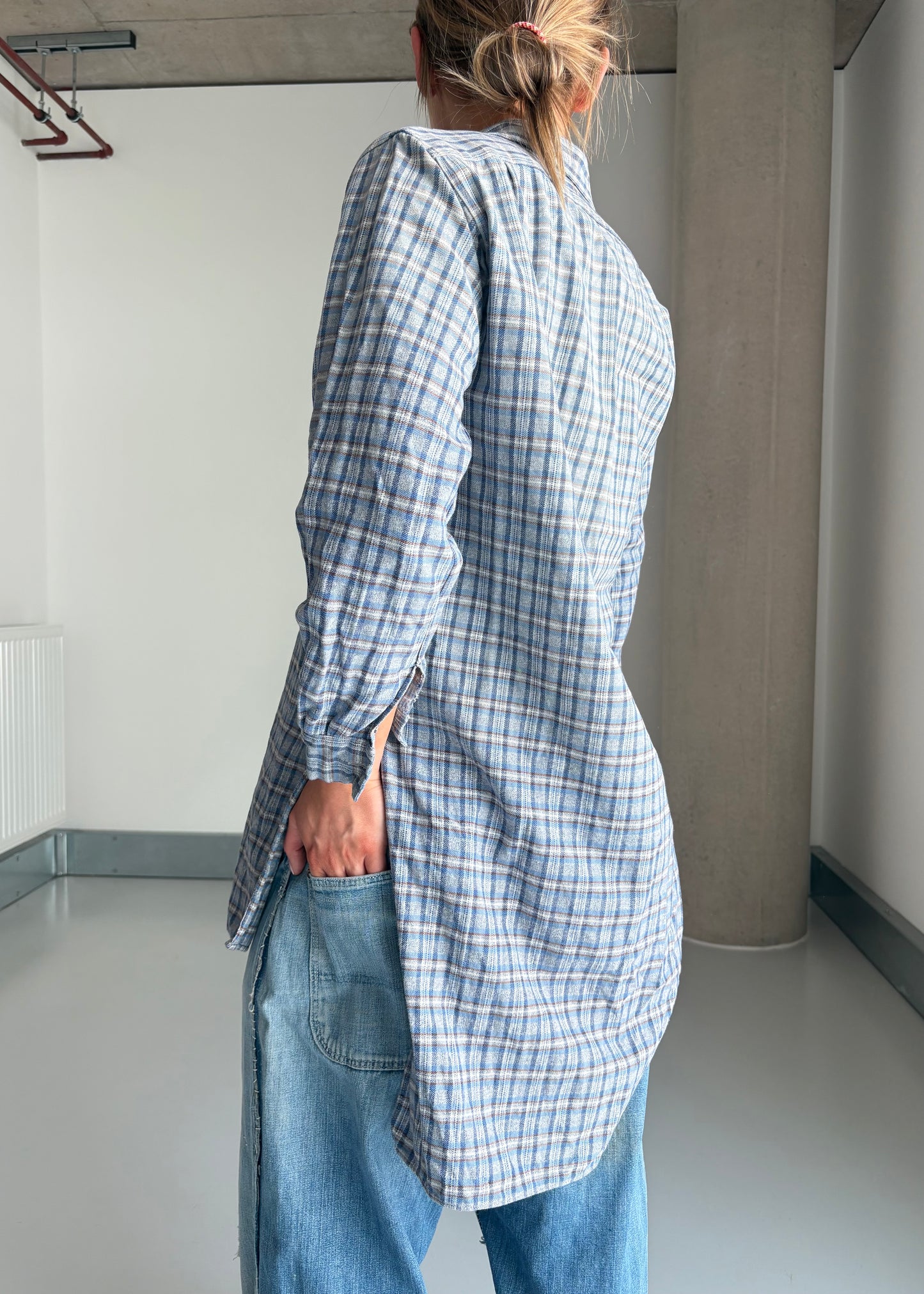 French cotton plaid work shirt