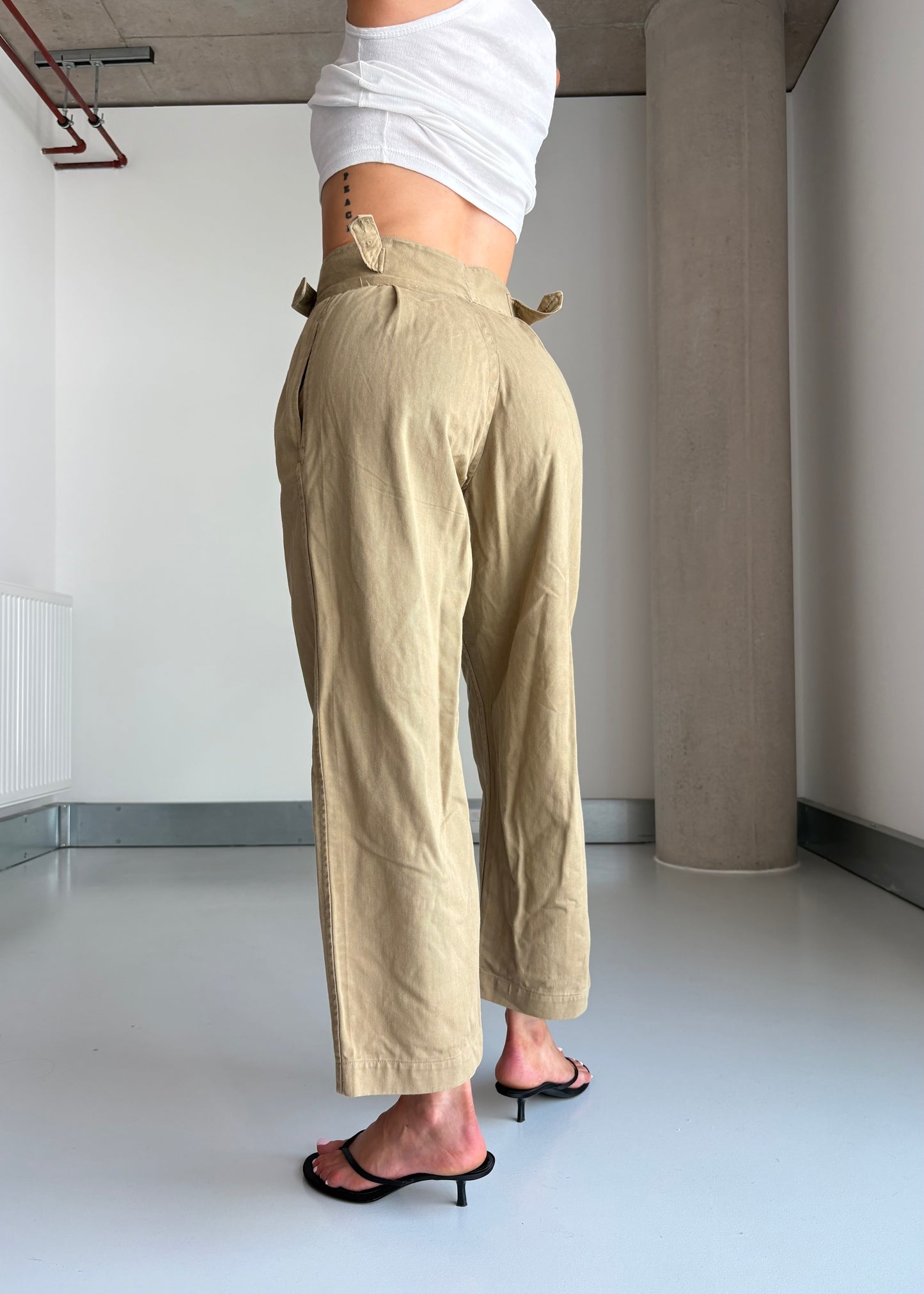 1940S INDIAN ARMY PANTS CROPPED