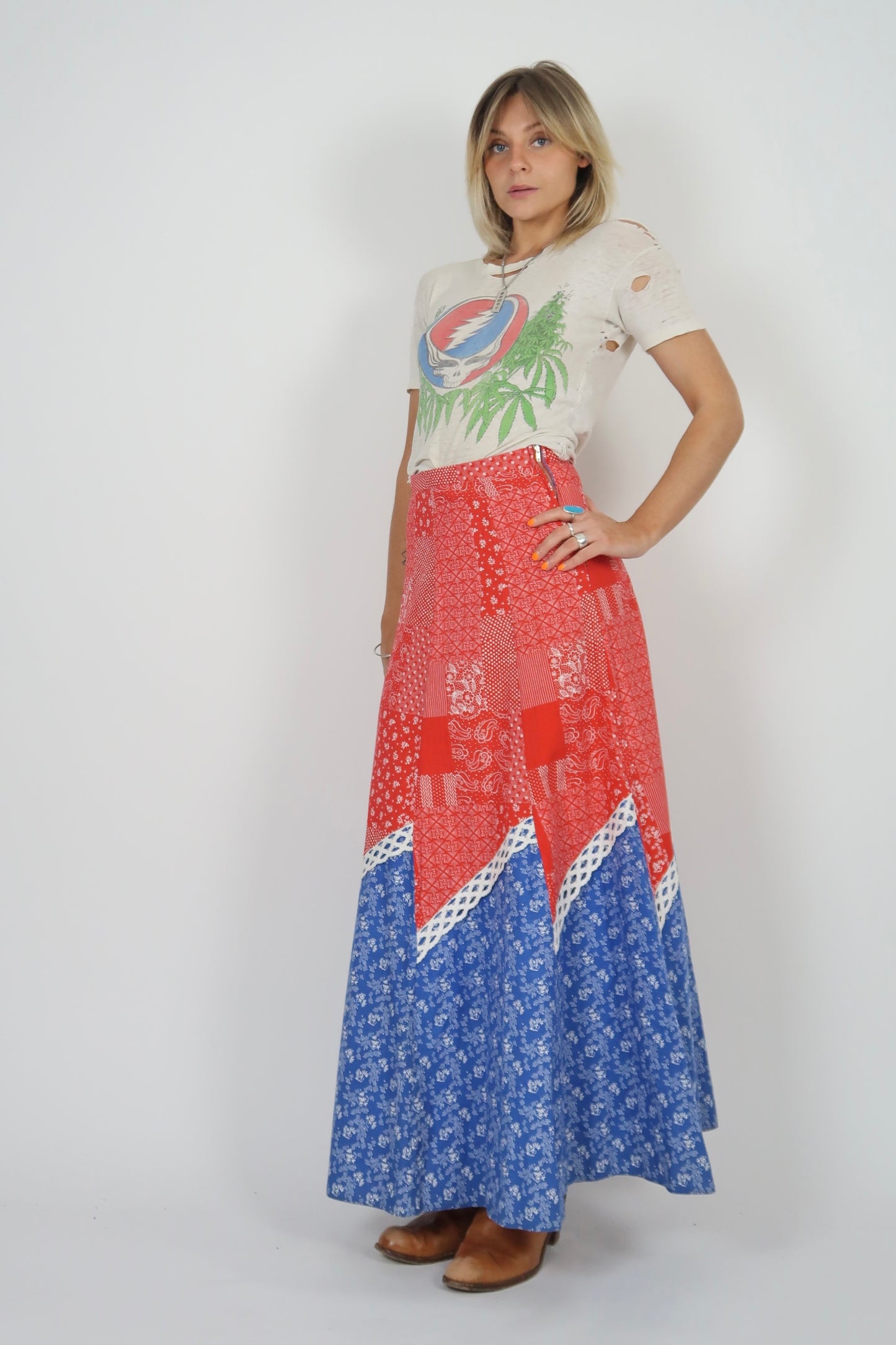 1970s cotton maxi skirt