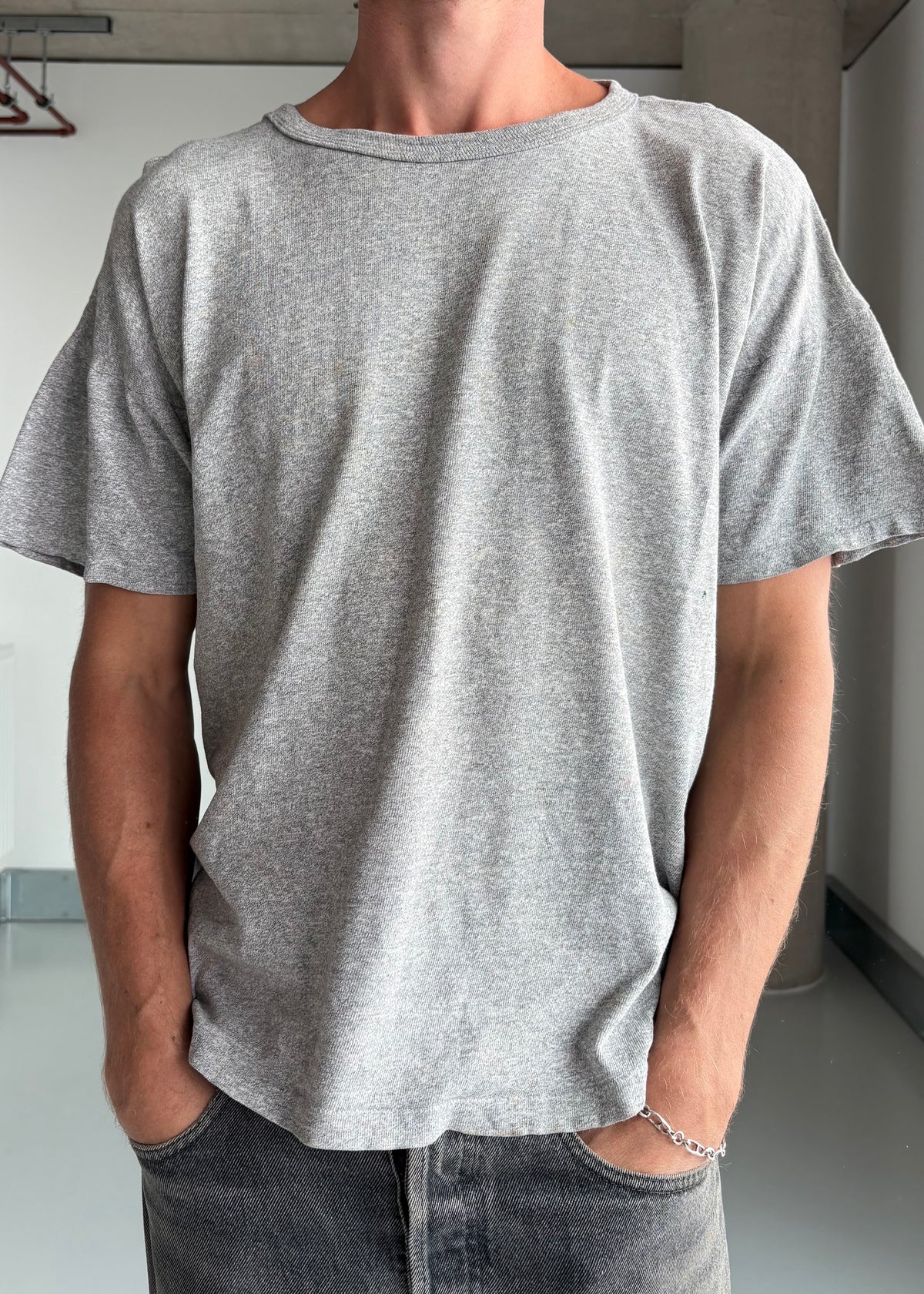 80S BOXY CHAMPION TEE GREY