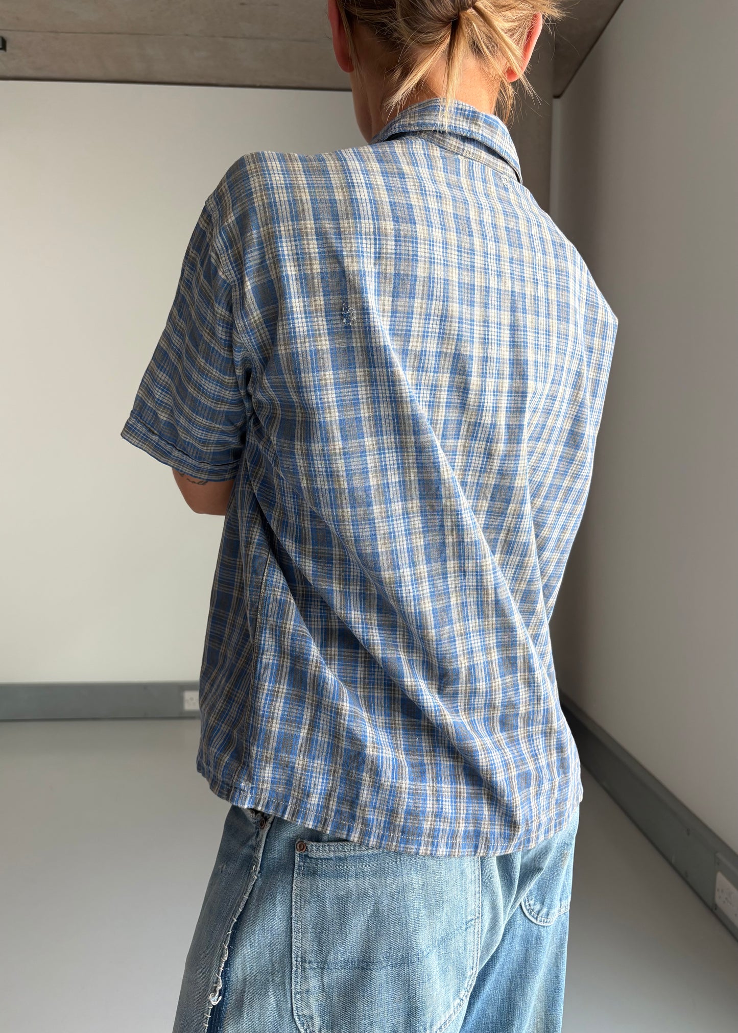 40s 50s work shirt with repairs