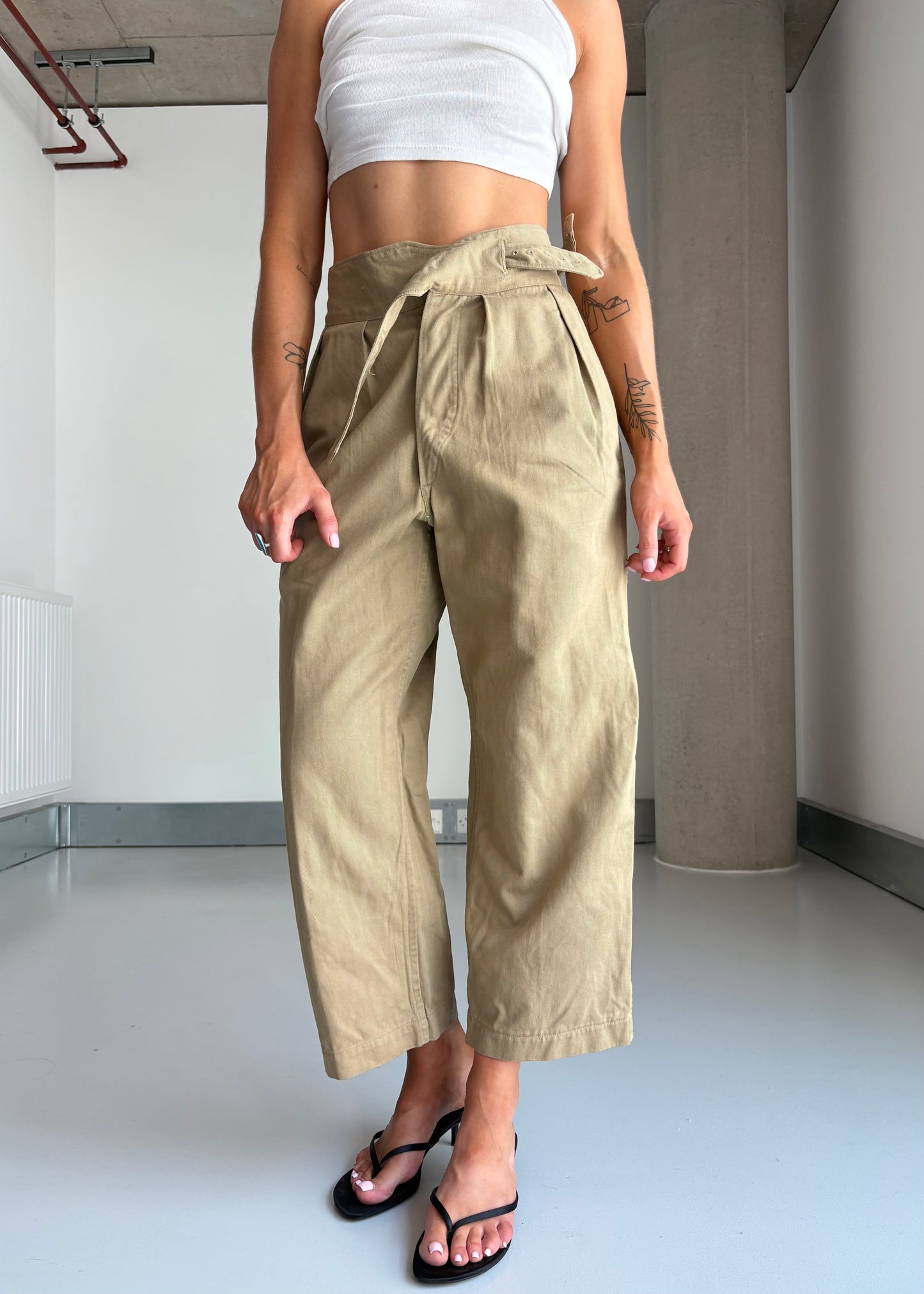 1940S INDIAN ARMY PANTS CROPPED