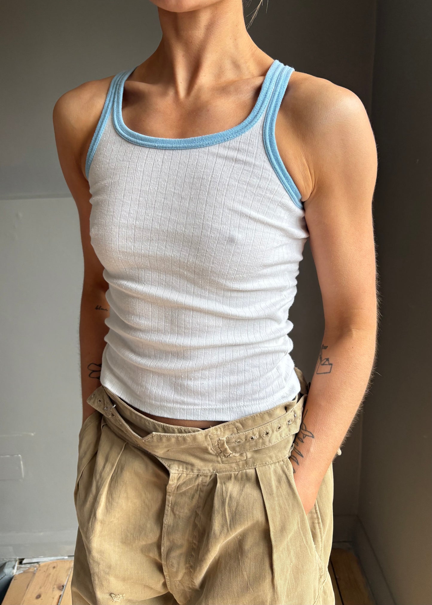 1960s ringer vest top