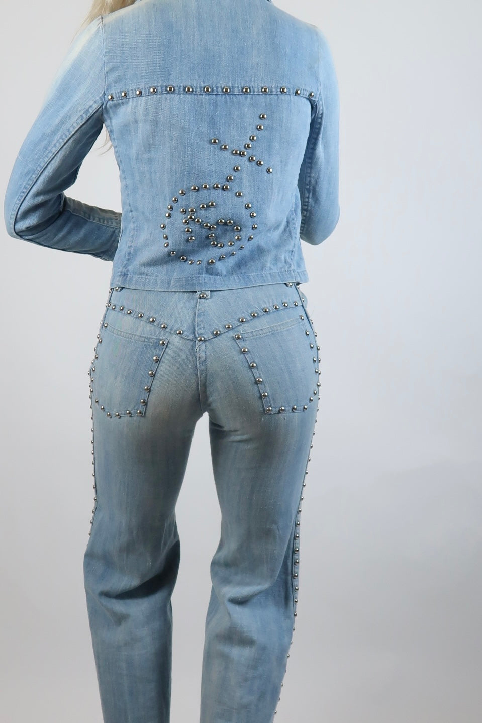 1970s rare denim studded suit