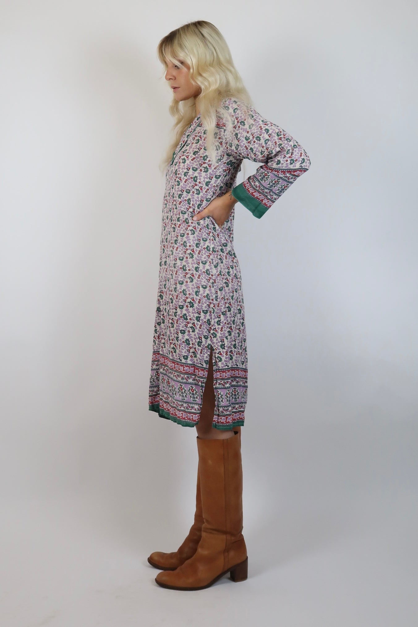 1970s Indian cotton midi dress