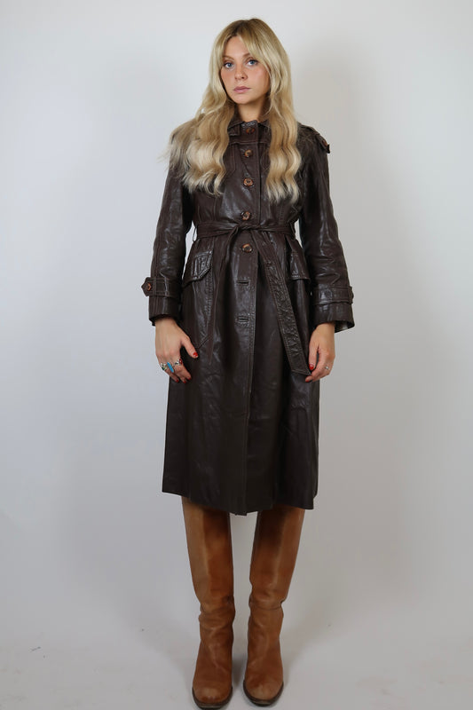 1970s leather trench coat