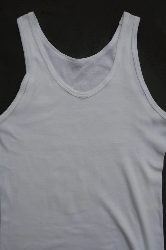 70s Fine rib white tank