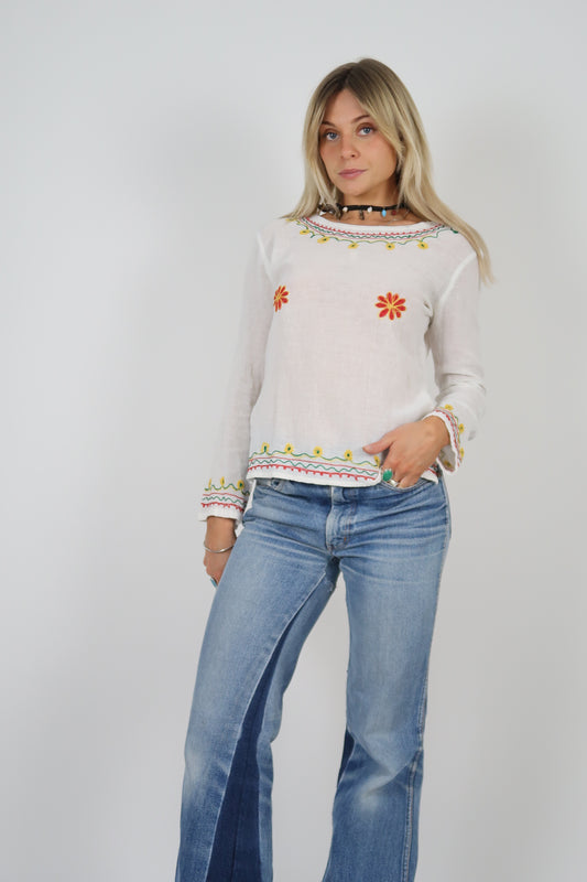 1970s cheesecloth top