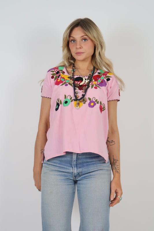 70s Mexican embroidered top