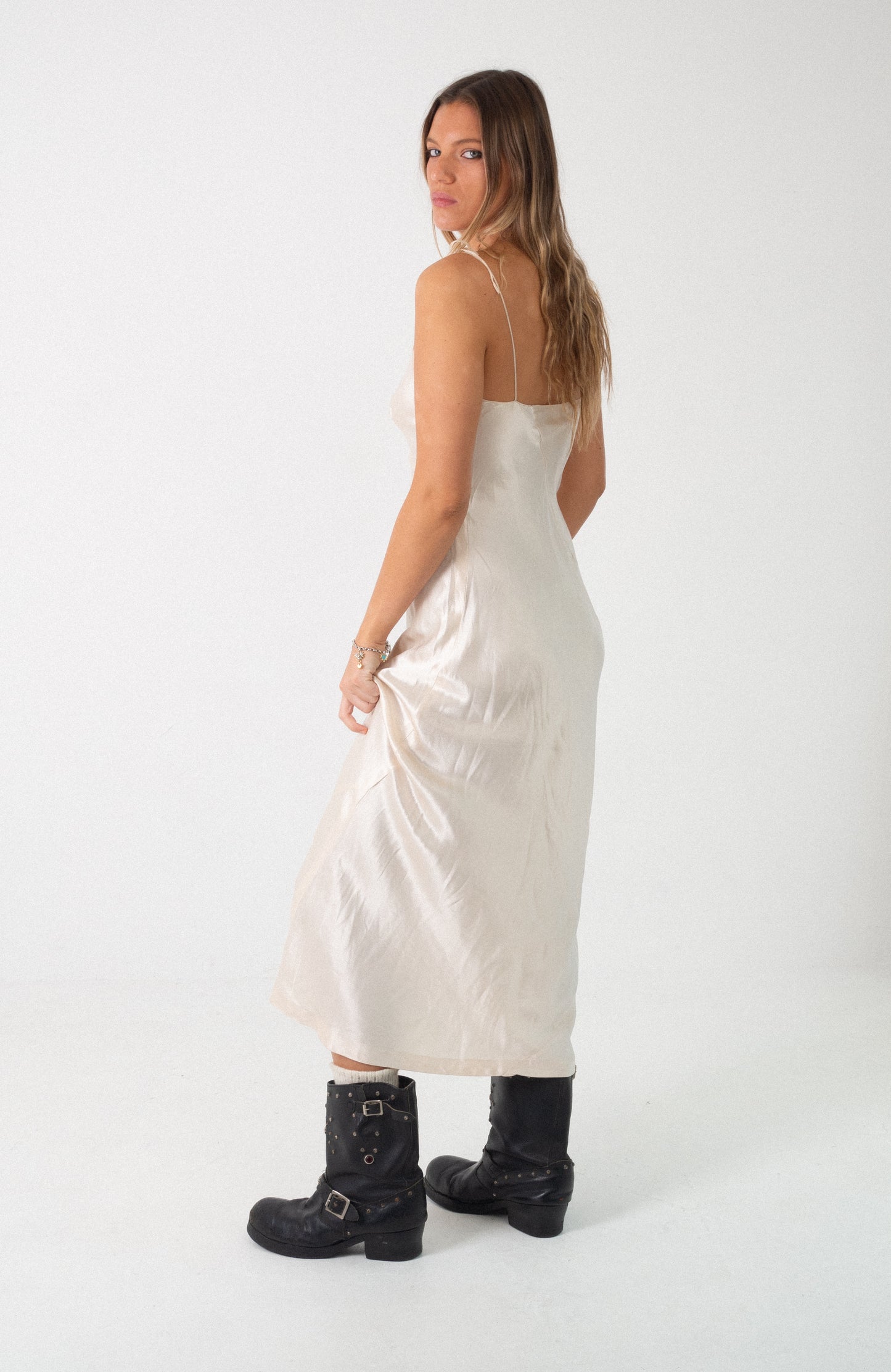 30S/40S CHAMPAGNE SILK DRESS