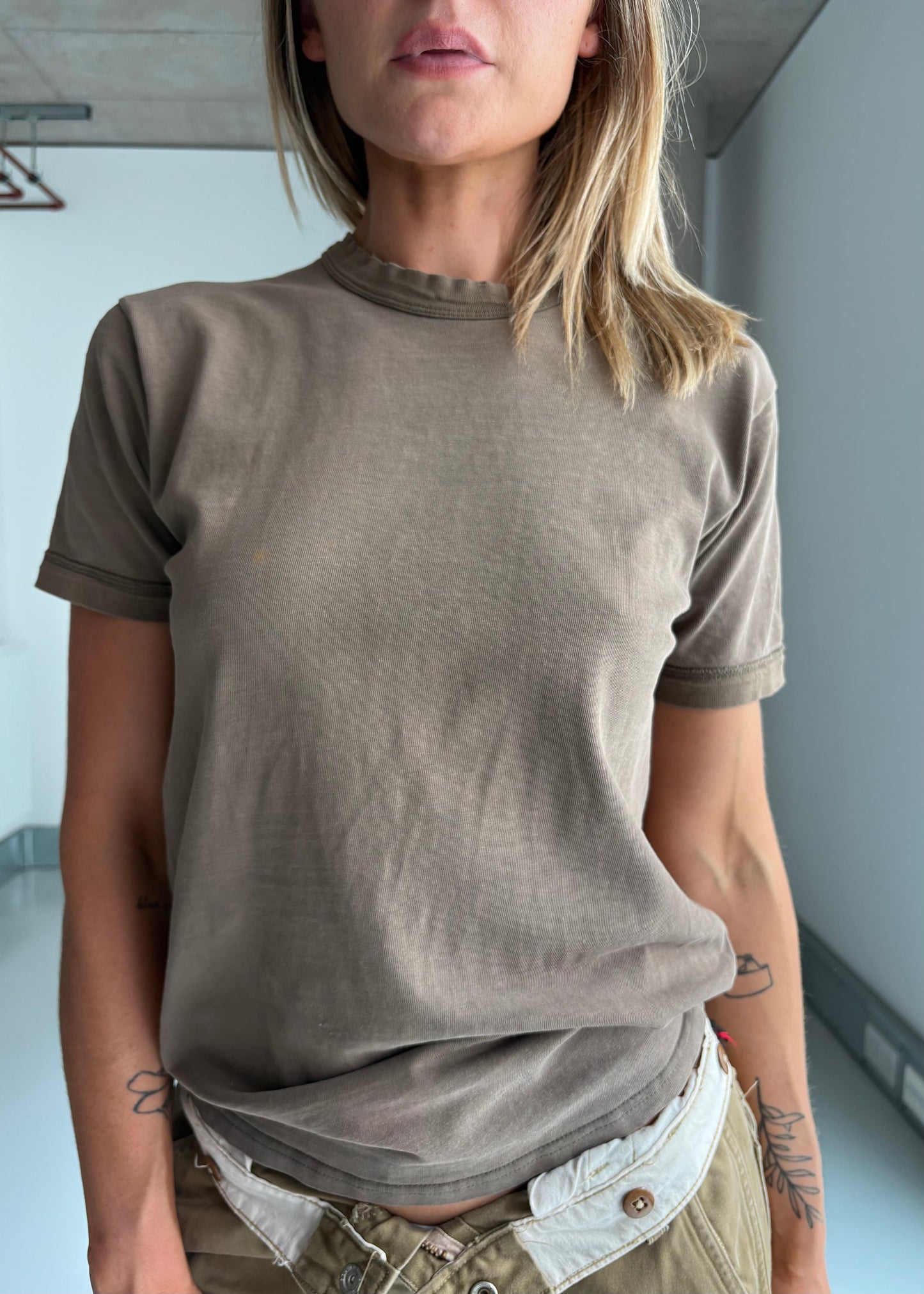 Army tee with distressing