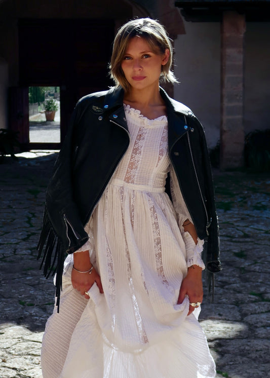 WHITE MEXICANA LACE DRESS