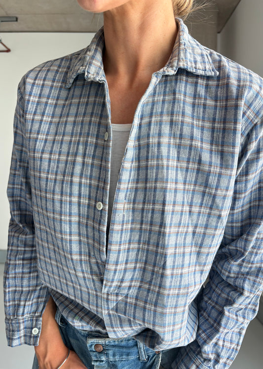 French cotton plaid work shirt