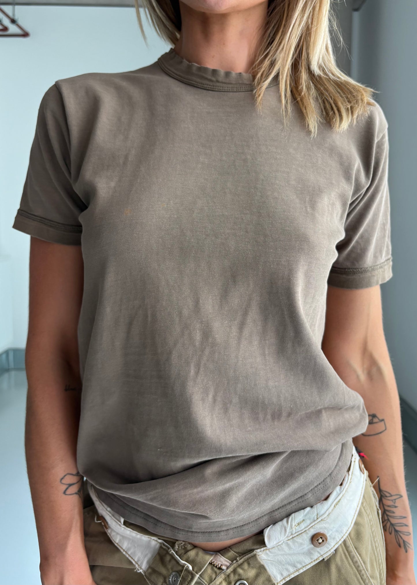 Army tee with distressing